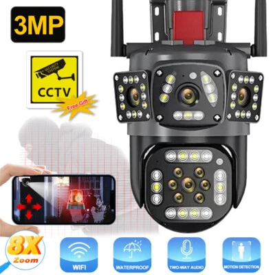 12mp 6k 360° Wlan Wifi 1080p Ip Network Camera Outdoor Surveillance Camera - Image 1 of 4