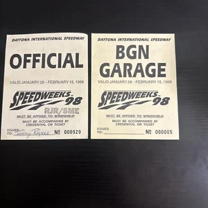 NASCAR Daytona Speed Week Official & BGN Garage Passes RJR Winston Cup 1998 - Picture 1 of 16