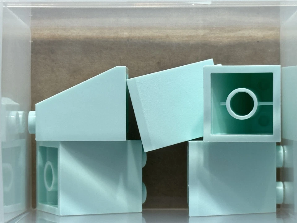 LEGO Parts - Light Aqua Slope 65 2 x 2 x 2 with Bottom Tube - No 3678b - QTY 5 - Image 1 of 1