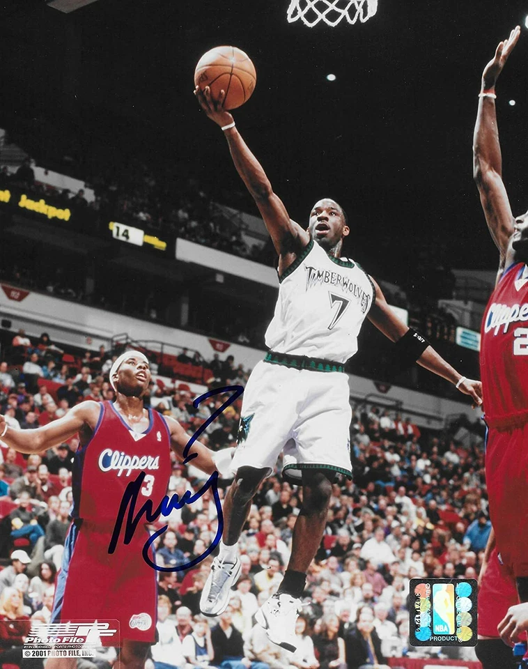 Foto firmada por Terrell Brandon Minnesota Timberwolves baloncesto 8x10 certificado de autenticidad Foto 1 de 1