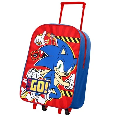 SEGA Sonic The Hedgehog ""Let's Go"" faltbare Trolley Kabinentasche Gepäck rot blau Kinder