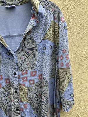 Blusa Tianello USA Plus 3X Prenda Teñida Tencel Rayón Manga Corta Foto 1 de 4