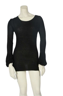 Suéter túnica GRAHAM & SPENCER tejido negro manga larga abullonada talla P Foto 1 de 4