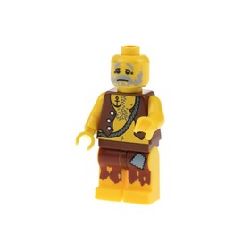 1X Lego Minifigure Pirate Shipwrecked Red Brown Vest Anchor Tattoo 6299 PI112