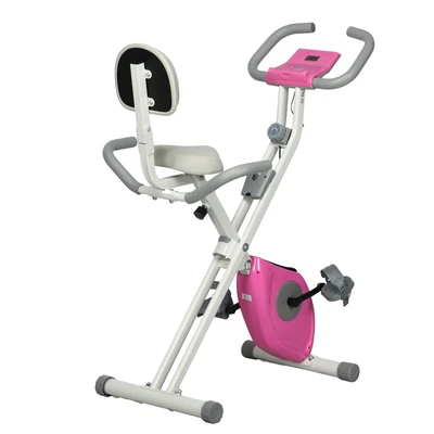 Weißer klappbarer Heimtrainer, Stahl & ABS, 94x53x109cm, verstellbarer Widerstand - Bild 1 von 4
