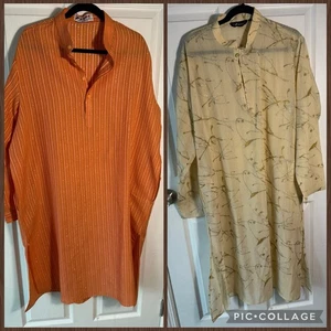 2 Stück indische pakistanische Herren Kurtas Gr. 42 traditionelle bestickte Tunika - Bild 1 von 12