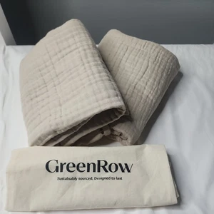 GreenRow bestickte luftige King Shams (2) natur/lila neu ohne Etikett LESEN - Bild 1 von 7