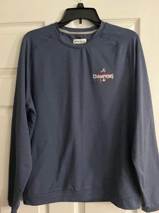 Peter Millar Atlanta Braves world series crew sweatshirt mens medium blue - Picture 1 of 6