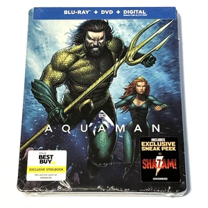 Aquaman (Blu-ray + DVD, 2019) Jason Momoa **NEW** Best Buy Exclusive steelbook - Imagen 1 de 3