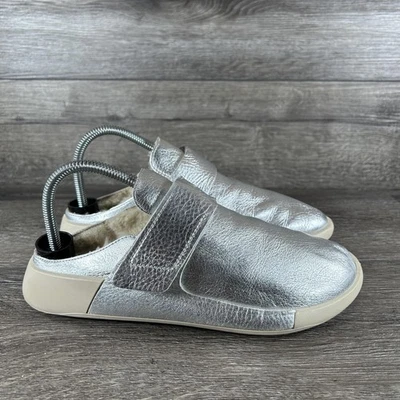 Ecco Shoes Womens Size 8-8.5 Silver 2nd Cozmo Mule Shearling Lined 215703-01682 - Image 1 of 4