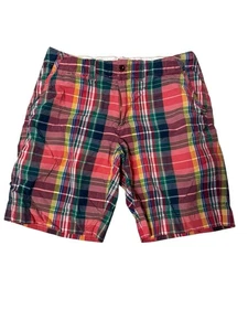 Ralph Lauren Polo Plaid Shorts Size 34 Colorful 10 Inch Inseam Preppy Old Money - Picture 1 of 8
