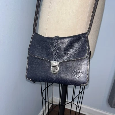 Bolso sin asas convertible Patricia Nash Bianco bandolera organizador de cuero AZUL MARINO Foto 1 de 4