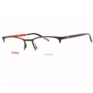 Hugo Men's Eyeglasses Matte Grey Half Rim Rectangular Frame HG 1019 0FRE 00 - Picture 1 of 2