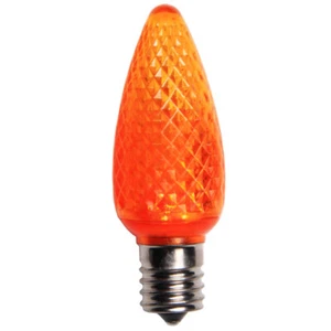 25 Orange C9 LED Faceted Christmas Light Bulbs LED Bulb Dimmable - Picture 1 of 1
