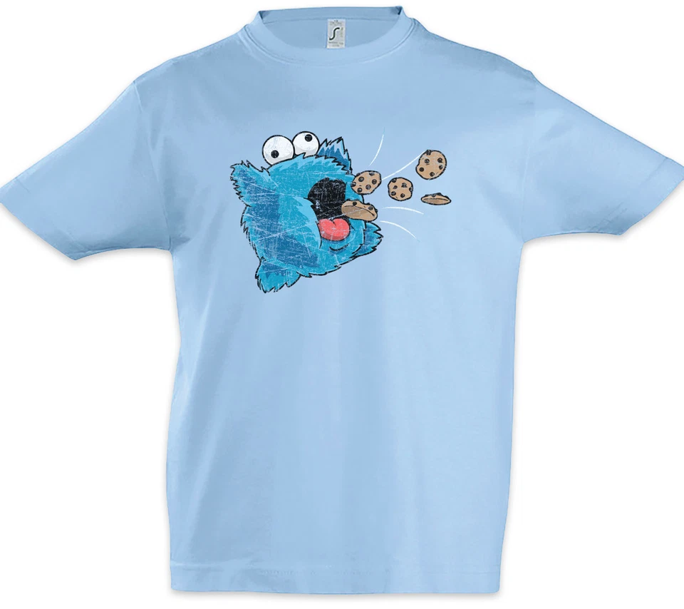Kirby Cookie Monster Kids Boys T-Shirt Super Kirbie Cookie Fun Mario Gamer - Image 1 of 1