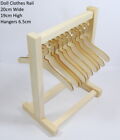 Wooden Mini Clothes Rail and Clothes Hangers for Rack - Various Sizes | Dolls