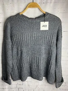 JACK by BB Dakota Suéter Pequeño Gris Brillante Tejido Cervedura Trasera Corbata Relajada (A46) - Imagen 1 de 8