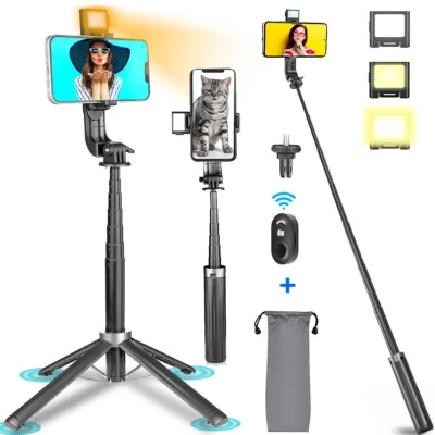 Upgraded Quadripod Tripod Holder Stand Selfie Stick With Remote For Mobile Phone - image 1 of 4