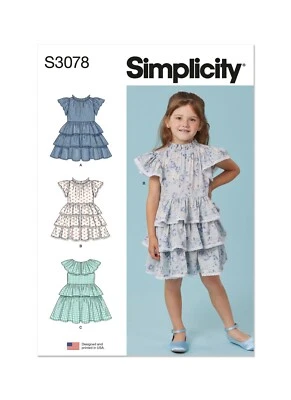 SIMPLICITY 3078 CHILDREN'S DRESSES Sewing Pattern Sizes 3 - 8 Skill: Average - Image 1 of 4