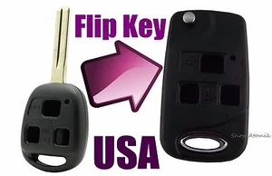 Cute Car Lexus 3 Button Flip Key Replacement Housing Shell Case Blank Uncut USA - Picture 1 of 8
