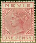 Nevis 1883 1D Dull Rose Sg27 Fine Mtd Mint (2)