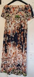 Ya Los Angeles Strapless Colorful Maxi Dress Lined Size Large lg - Picture 1 of 11