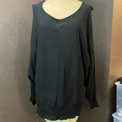 Suéter Xhilaration Negro Dolman Manga Redonda Cuello Bandas Dobladillo Algodón Foto 1 de 4