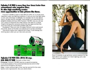 1976 Fuji Film Fujicolor F-II 400 Film Brochure- Ad-Pretty Model - Picture 1 of 1