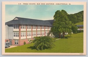Charlottesville VA Blue Ridge Sanatorium Trinkle Gebäude Leinen Postkarte - Bild 1 von 2
