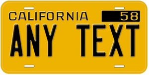 Personalized California 1958 Car Auto License Plate Any Text - Picture 1 of 6