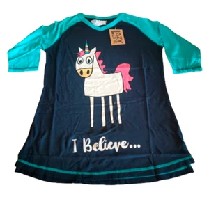 Lazyone Women Pyjama Tops PJ T-Shirts Nightwear Sleepwear Cotton Unicorn D147 - Picture 1 of 4