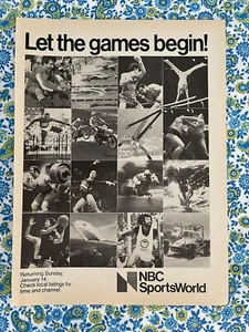 Vintage 1979 NBC Sports World Television Print Ad Let The Games Begin - Picture 1 of 7