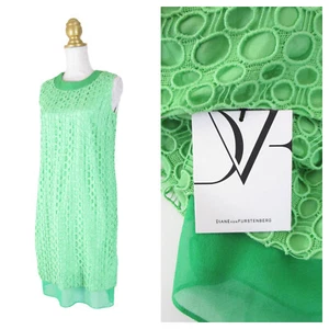 Vestido Diane von Furstenberg Pakuna Círculo Abierto Encaje Lima Tarta Cambio 6 Nuevo con Etiquetas $445 - Imagen 1 de 16