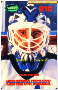 PARKHURST 1995 FELIX POTVIN TORONTO MAPLE LEAFS LIMITED $10 PHONE TELECARD NEW! - Picture 1 of 2