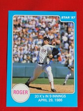1987 Star Roger Clemens Stickers "20 K's in 9 Innings" Blank Back NNO  Rocket
