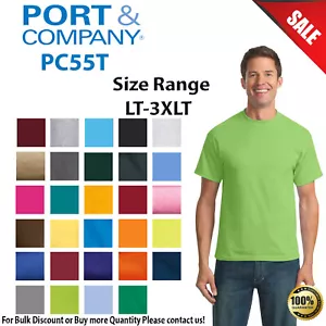 Port & Company PC55T Mens Big & Tall Short Sleeve Core Blend Crew Neck Tee - Picture 1 of 25