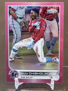 2022 Topps Chrome Pink Refractor Jazz Chisholm Jr #91