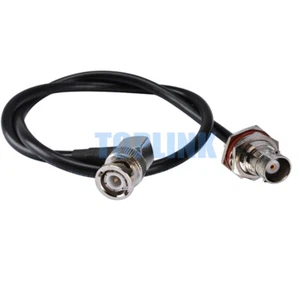 BNC Female Jack Bulkhead to BNC Male Plug Right Angle RF Pigtail Cable KSR195 - Imagen 1 de 4