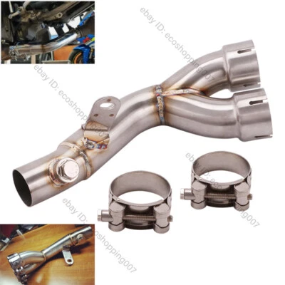 For Yamaha YZF R6 2006-2023 Motorcycle System Exhaust Mid Tube Connect Link Pipe - Image 1 of 4