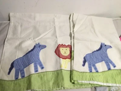 Par de cenefas Pottery Barn niños circo safari animales volante elefante jirafa Foto 1 de 4