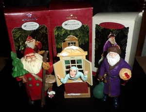 Lot 3 Hallmark Ornaments Making His Way-Away to the Window-Merry Olde Santa MIB - Picture 1 of 2