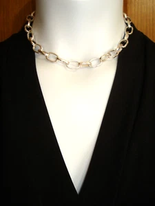 Minimalist 16-19" SP Large Link Necklace and 7 1/4" Bracelet with Lobster Clasp - Picture 1 of 13