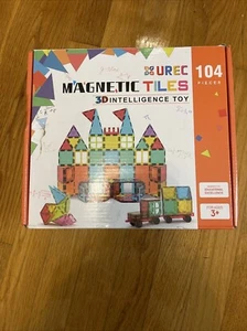 Magnetic Tiles 104 Piece Set 3D Intelligence Toy Creative Learning & Play Age 3+ - Picture 1 of 6