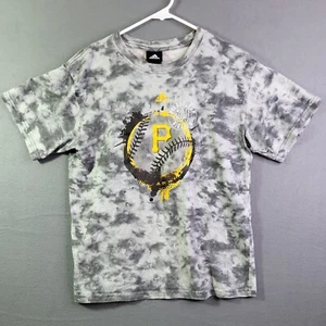 Pittsburgh Pirates Women’s Acid Wash Graphic Tee Black Gray XL Baseball Adidas - Picture 1 of 11