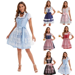 Vintage Damen Dirndl Trachtenkleid Oktoberfest Festkleid KleidKarneval - Bild 1 von 15