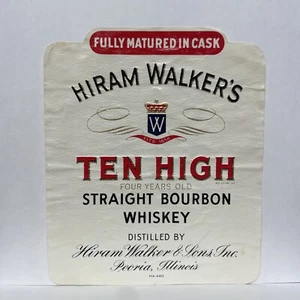 Hiram Walker & Sons Distillers Fully Matured Whiskey Peoria, Illinois Label. - Picture 1 of 2