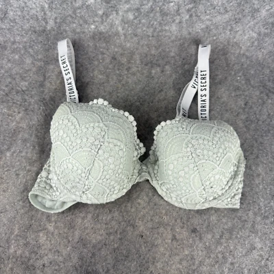 Camiseta Victorias Secret Sujetador Push-Up Cobertura Completa 34C Como Nueva Encaje Logo Correas Foto 1 de 4