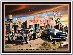 IMPRESIÓN ARTÍSTICA HOT ROD "RAT ROD ROADHOUSE" por Larry Grossman - Imagen 1 de 5