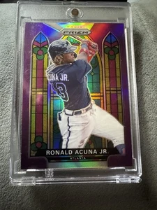 2021 Panini Prizm #SG-4 RONALD ACUNA JR- Red White & Blue STAINED GLASS - Picture 1 of 2