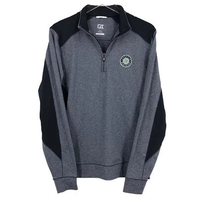 Cutter & Buck Seattle Mariners Quarter Zip Jacket S Mens CB Drytec Pullover Blue - Image 1 of 4